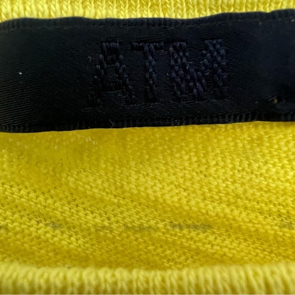 ATM Womens Short Sleeve Crewneck Tee Shirt Bright Yellow Large Cotton - Picture 6 of 6